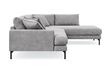 Menard Premium 5-seters høyrevendt L-formet dyp sjeselongsofa i chenille - Grå - Møbler - Sofaer - Sofaer med sjeselong