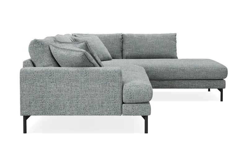 Menard Premium 5-personers Højrevendt L-formet Dyb ChaiselongSofa i Chenille - Grå/Blå - Møbler - Sofaer - Sofaer med sjeselong