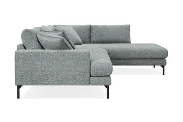 Menard Premium 5-seters høyrevendt L-formet dyp sjeselongsofa i chenille - Grå/Blå - Møbler - Sofaer - Sofaer med sjeselong