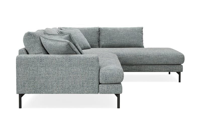 Menard Premium 5-seters høyrevendt L-formet dyp sjeselongsofa i chenille - Grå/Blå - Møbler - Sofaer - Sofaer med sjeselong