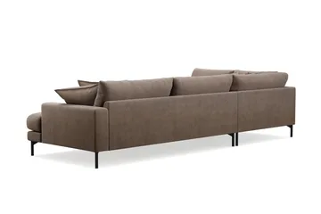 Menard Premium 5-seters venstrevendt L-formet dyp sjeselongsofa i stoff - Brun - Møbler - Sofaer - Sofaer med sjeselong