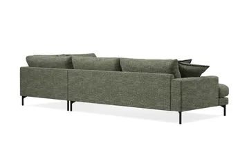 Menard Premium 5-seters høyrevendt L-formet dyp sjeselongsofa i chenille - Grønn - Møbler - Sofaer - Sofaer med sjeselong