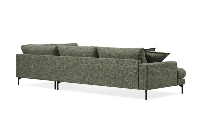 Menard Premium 5-seters høyrevendt L-formet dyp sjeselongsofa i chenille - Grønn - Møbler - Sofaer - Sofaer med sjeselong