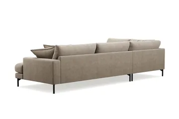 Menard Premium 5-seters venstrevendt L-formet dyp sjeselongsofa i stoff - Brun - Møbler - Sofaer - Sofaer med sjeselong