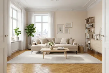 Menard Premium 4-seters dyp sofa i stoff - Beige - Møbler - Sofaer - 4 seter sofa