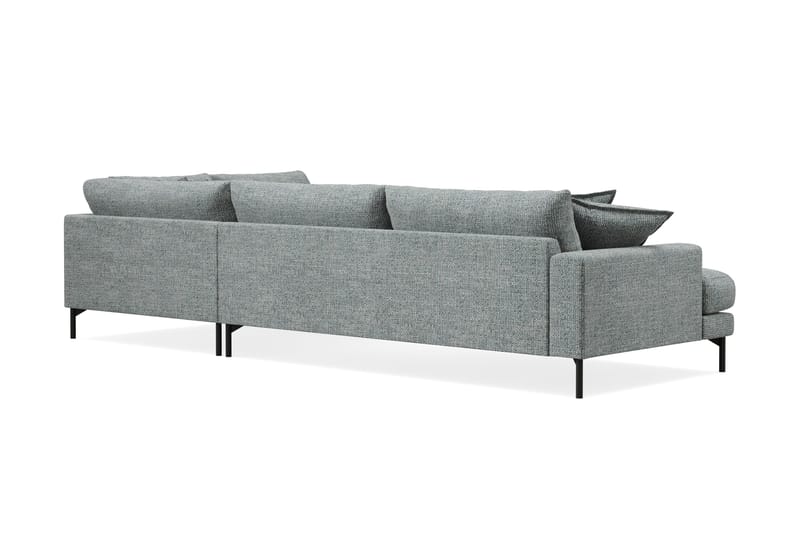 Menard Premium 5-seters høyrevendt L-formet dyp sjeselongsofa i chenille - Grå/Blå - Møbler - Sofaer - Sofaer med sjeselong