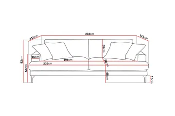 Menard Premium 4-personers Dyb Sofa i Chenille - Grå/Blå - Møbler - Sofaer - 4 seter sofa