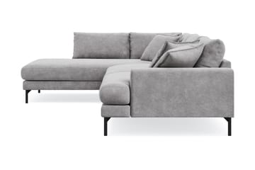 Menard Premium 5-seters venstrevendt L-formet dyp sjeselongsofa i chenille - Grå - Møbler - Sofaer - Sofaer med sjeselong