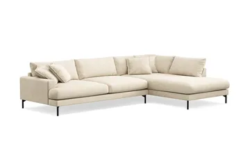 Menard Premium 5-seters høyrevendt L-formet dyp sjeselongsofa i chenille - Beige - Møbler - Sofaer - Sofaer med sjeselong