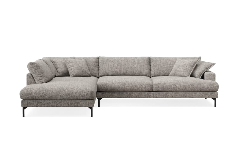 Menard Premium 5-seters venstrevendt L-formet dyp sjeselongsofa i chenille - Grå - Møbler - Sofaer - Sofaer med sjeselong