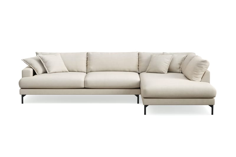 Menard Premium 5-seters høyrevendt L-formet dyp sjeselongsofa i stoff, Beige
