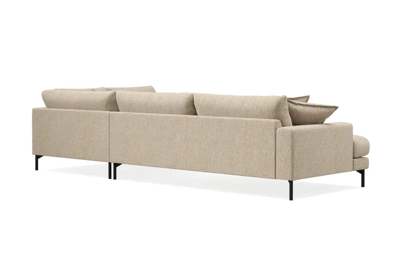 Menard Premium 5-seters høyrevendt L-formet dyp sjeselongsofa i chenille - Beige - Møbler - Sofaer - Sofaer med sjeselong