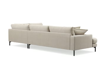 Menard Premium 5-seters høyrevendt L-formet dyp sjeselongsofa i stoff - Beige - Møbler - Sofaer - Sofaer med sjeselong
