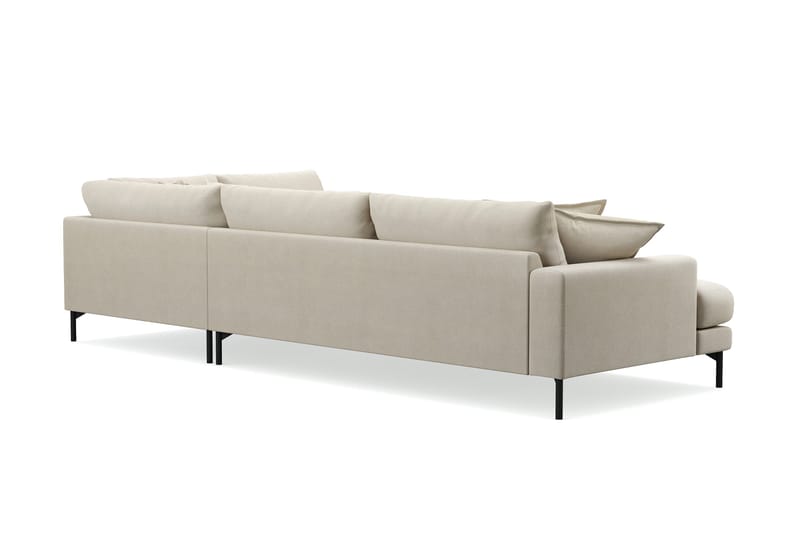 Menard Premium 5-seters høyrevendt L-formet dyp sjeselongsofa i stoff - Beige - Møbler - Sofaer - Sofaer med sjeselong