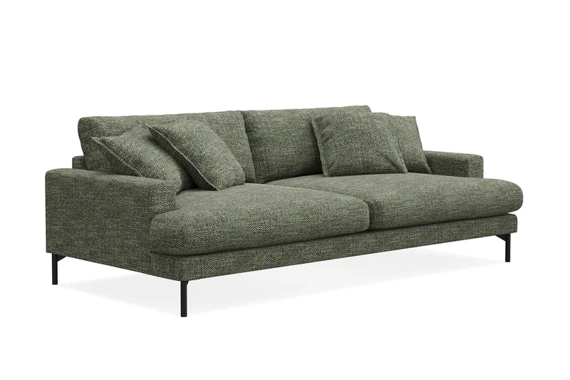 Menard Premium 4-seters dyp sofa i chenille - Grønn - Møbler - Sofaer - 4 seter sofa