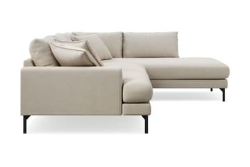 Menard Premium 5-seters høyrevendt L-formet dyp sjeselongsofa i stoff - Beige - Møbler - Sofaer - Sofaer med sjeselong