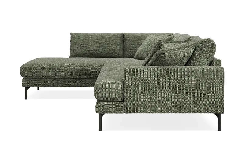 Menard Premium 5-seters venstrevendt L-formet dyp sjeselongsofa i chenille - Grønn - Møbler - Sofaer - Sofaer med sjeselong