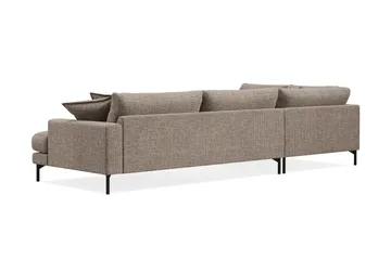 Menard Premium 5-personers Venstrevendt L-formet Dyb ChaiselongSofa i Chenille - Brun - Møbler - Sofaer - Sofaer med sjeselong