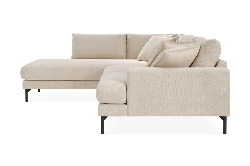 Menard Premium 5-seters venstrevendt L-formet dyp sjeselongsofa i chenille - Lysbeige - Møbler - Sofaer - Sofaer med sjeselong