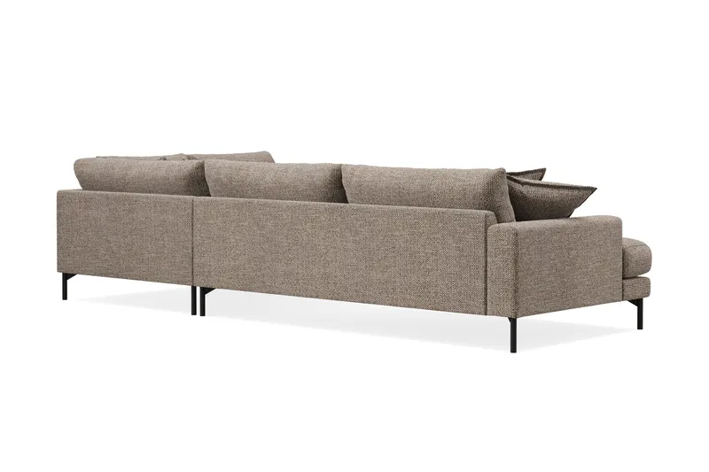 Menard Premium 5-seters høyrevendt L-formet dyp sjeselongsofa i chenille - Brun - Møbler - Sofaer - Sofaer med sjeselong
