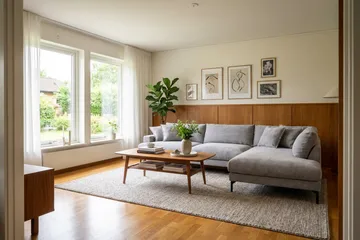 Menard Premium 5-seters høyrevendt L-formet dyp sjeselongsofa i chenille - Grå - Møbler - Sofaer - Sofaer med sjeselong