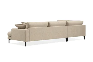 Menard Premium 5-seters venstrevendt L-formet dyp sjeselongsofa i chenille - Beige - Møbler - Sofaer - Sofaer med sjeselong