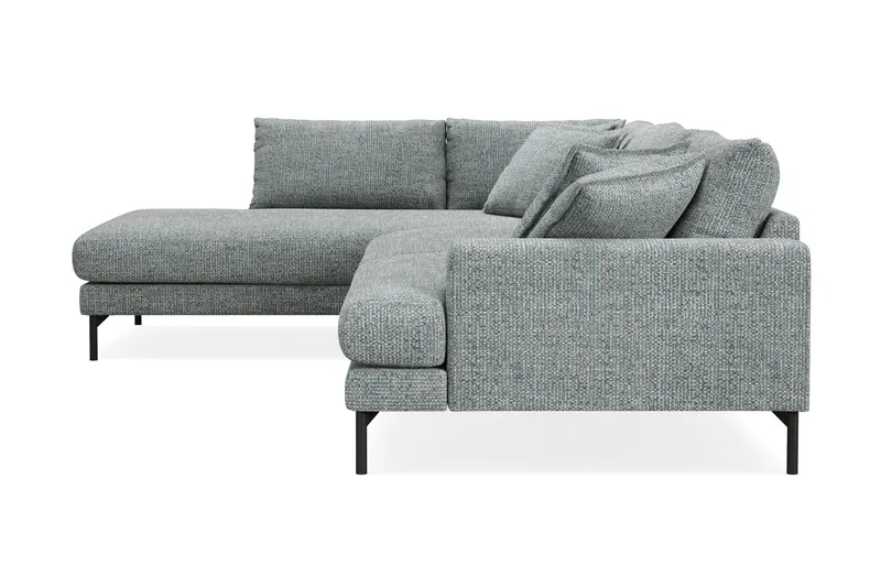 Menard Premium 5-seters venstrevendt L-formet dyp sjeselongsofa i chenille - Grå/Blå - Møbler - Sofaer - Sofaer med sjeselong