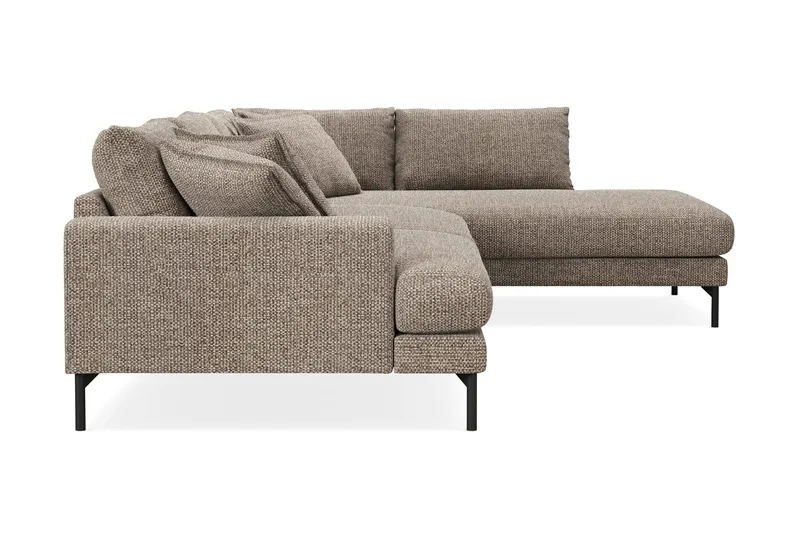 Menard Premium 5-seters høyrevendt L-formet dyp sjeselongsofa i chenille - Brun - Møbler - Sofaer - Sofaer med sjeselong