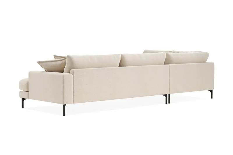 Menard Premium 5-seters venstrevendt L-formet dyp sjeselongsofa i chenille - Lysbeige - Møbler - Sofaer - Sofaer med sjeselong