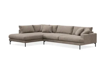 Menard Premium 5-personers Venstrevendt L-formet Dyb ChaiselongSofa i Chenille - Brun - Møbler - Sofaer - Sofaer med sjeselong