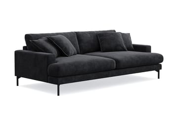 Menard Premium 4-seters dyp sofa i chenille - Svart - Møbler - Sofaer - 4 seter sofa