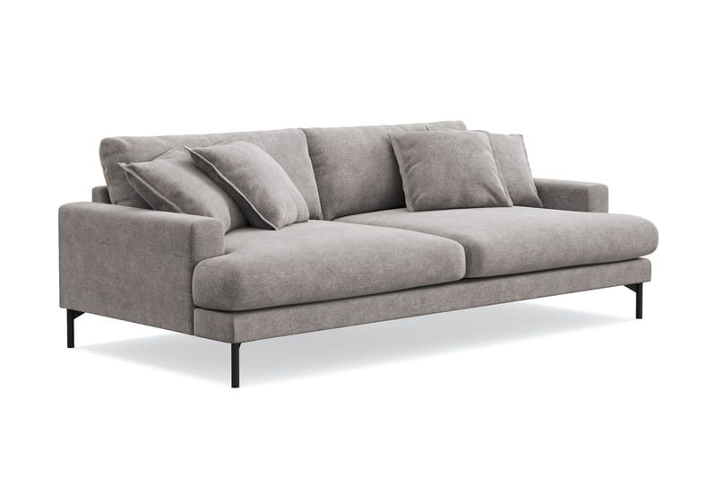 Menard Premium 4-seters dyp sofa i chenille - Grå/Brun - Møbler - Sofaer - 4 seter sofa