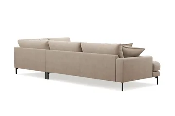 Menard Premium 5-seters høyrevendt L-formet dyp sjeselongsofa i stoff - Beige - Møbler - Sofaer - Sofaer med sjeselong