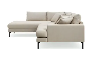 Menard Premium 5-seters venstrevendt L-formet dyp sjeselongsofa i stoff - Beige - Møbler - Sofaer - Sofaer med sjeselong