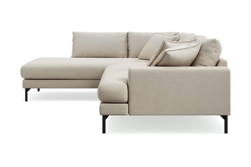 Menard Premium 5-seters venstrevendt L-formet dyp sjeselongsofa i stoff - Beige - Møbler - Sofaer - Sofaer med sjeselong
