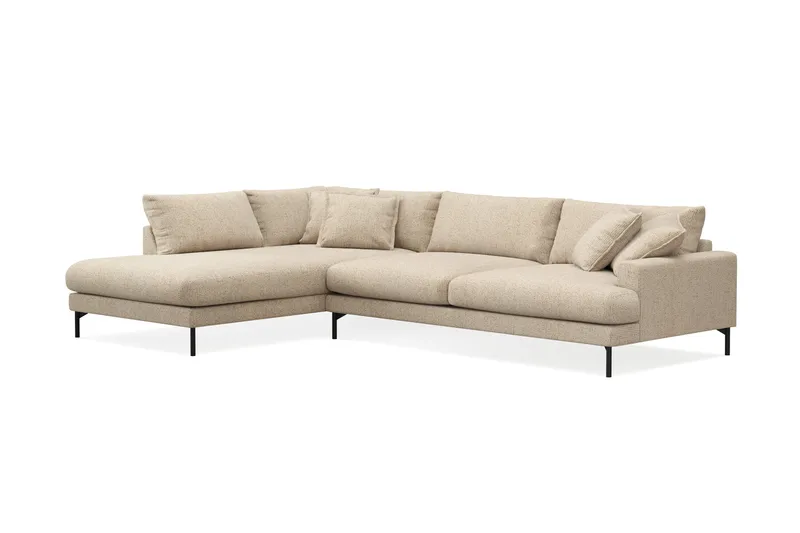 Menard Premium 5-seters venstrevendt L-formet dyp sjeselongsofa i chenille - Beige - Møbler - Sofaer - Sofaer med sjeselong