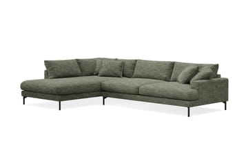 Menard Premium 5-personers Venstrevendt L-formet Dyb ChaiselongSofa i Chenille - Grøn - Møbler - Sofaer - Sofaer med sjeselong
