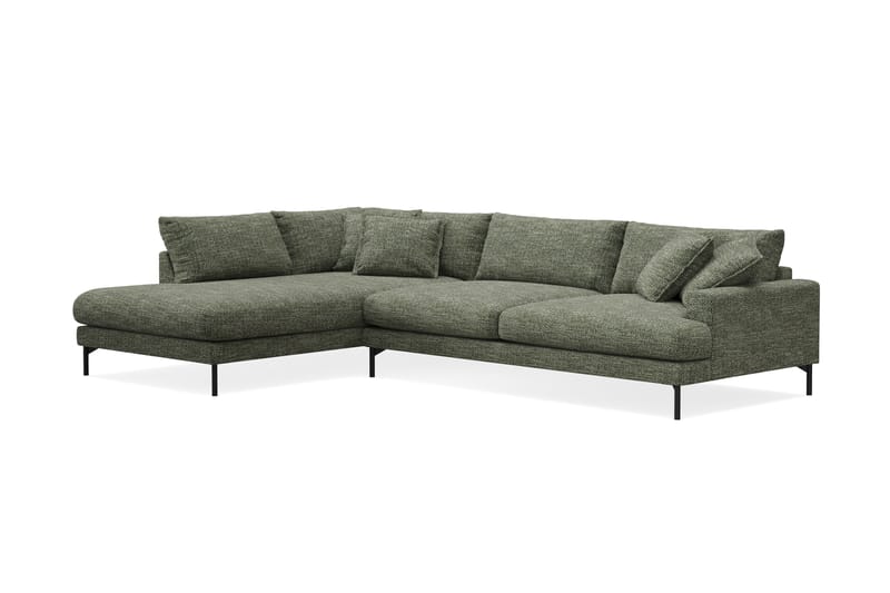 Menard Premium 5-personers Venstrevendt L-formet Dyb ChaiselongSofa i Chenille - Grøn - Møbler - Sofaer - Sofaer med sjeselong