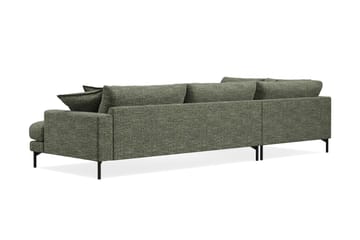 Menard Premium 5-personers Venstrevendt L-formet Dyb ChaiselongSofa i Chenille - Grøn - Møbler - Sofaer - Sofaer med sjeselong