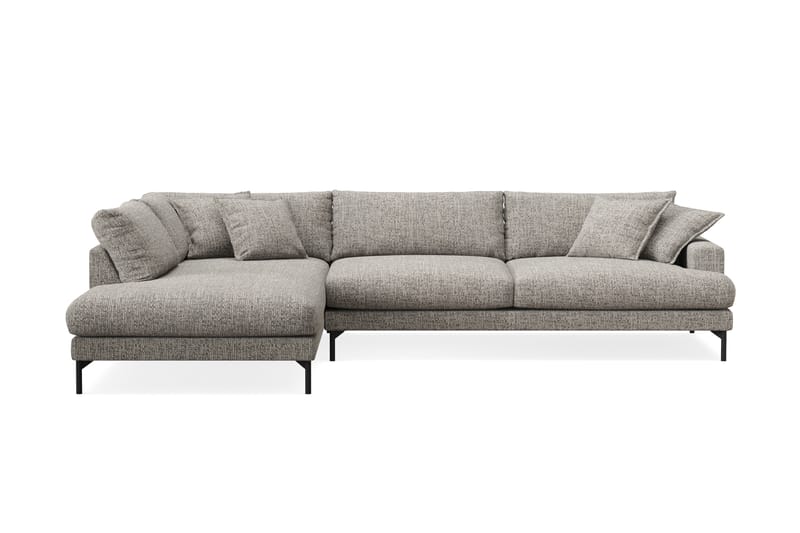 Menard Premium 5-personers Venstrevendt L-formet Dyb ChaiselongSofa i Chenille - Grå - Møbler - Sofaer - Sofaer med sjeselong
