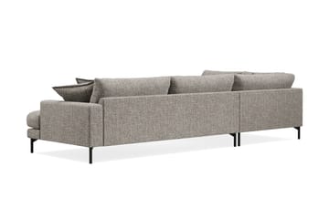 Menard Premium 5-personers Venstrevendt L-formet Dyb ChaiselongSofa i Chenille - Grå - Møbler - Sofaer - Sofaer med sjeselong