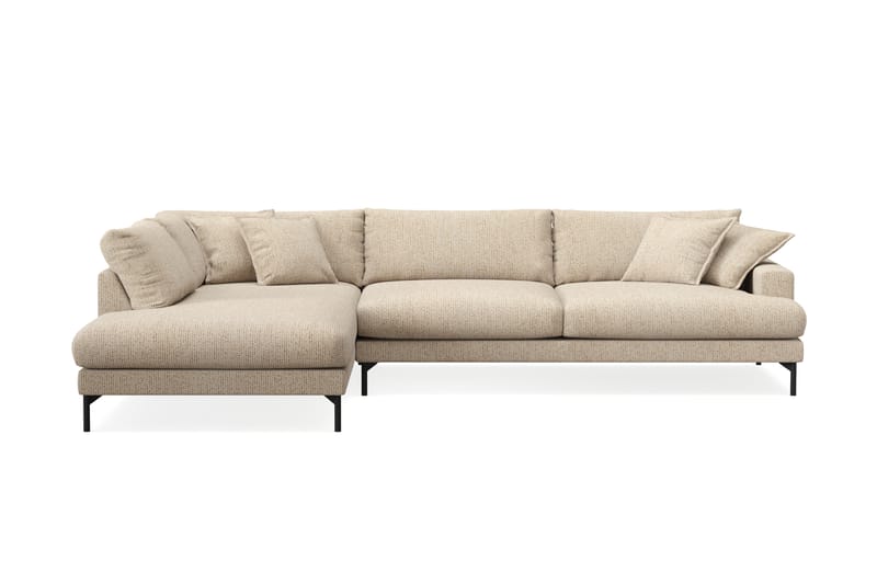 Menard Premium 5-personers Venstrevendt L-formet Dyb ChaiselongSofa i Chenille - Beige - Møbler - Sofaer - Sofaer med sjeselong