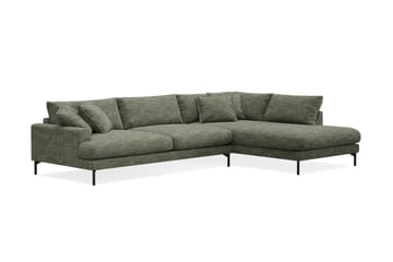 Menard Premium 5-personers Højrevendt L-formet Dyb ChaiselongSofa i Chenille - Grøn - Møbler - Sofaer - Sofaer med sjeselong