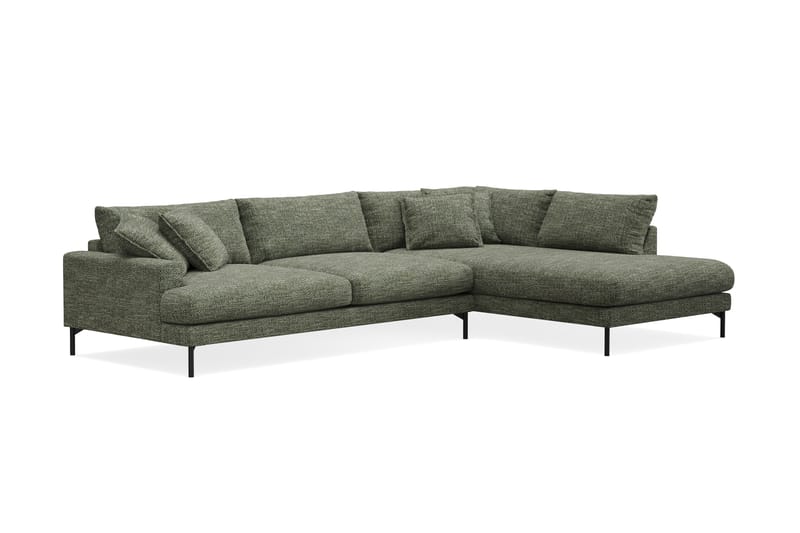 Menard Premium 5-personers Højrevendt L-formet Dyb ChaiselongSofa i Chenille - Grøn - Møbler - Sofaer - Sofaer med sjeselong