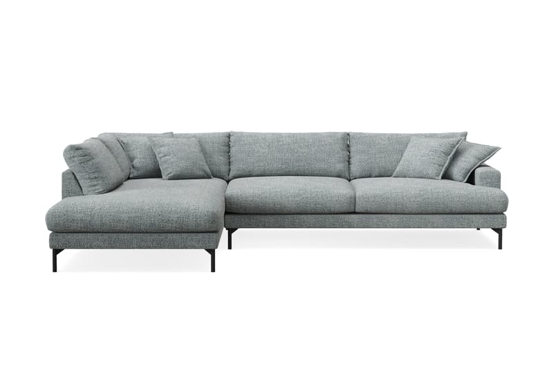 Menard Premium 5-personers Venstrevendt L-formet Dyb ChaiselongSofa i Chenille - Grå/Blå - Møbler - Sofaer - Sofaer med sjeselong