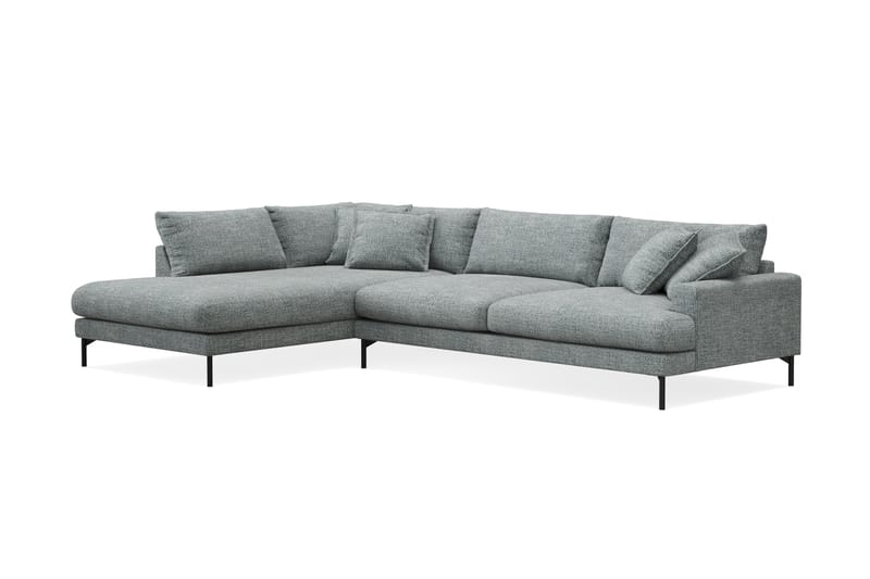 Menard Premium 5-personers Venstrevendt L-formet Dyb ChaiselongSofa i Chenille - Grå/Blå - Møbler - Sofaer - Sofaer med sjeselong