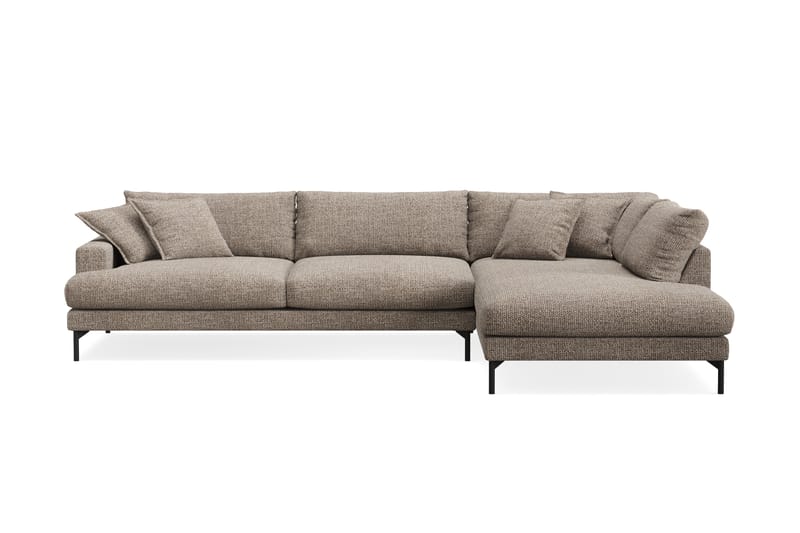 Menard Premium 5-personers Højrevendt L-formet Dyb ChaiselongSofa i Chenille - Brun - Møbler - Sofaer - Sofaer med sjeselong