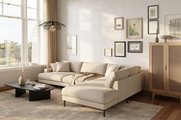 Menard Premium 5-personers Højrevendt L-formet Dyb ChaiselongSofa i Bouclé - Lys Beige - Møbler - Sofaer - Sofaer med sjeselong