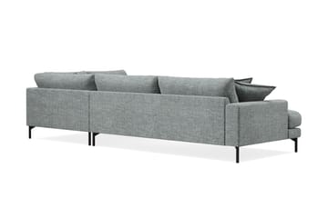 Menard Premium 5-personers Højrevendt L-formet Dyb ChaiselongSofa i Chenille - Grå/Blå - Møbler - Sofaer - Sofaer med sjeselong