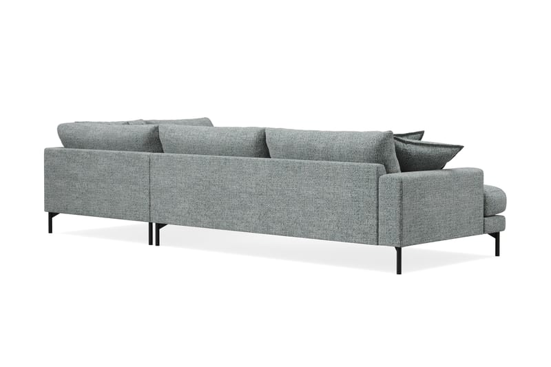 Menard Premium 5-personers Højrevendt L-formet Dyb ChaiselongSofa i Chenille - Grå/Blå - Møbler - Sofaer - Sofaer med sjeselong